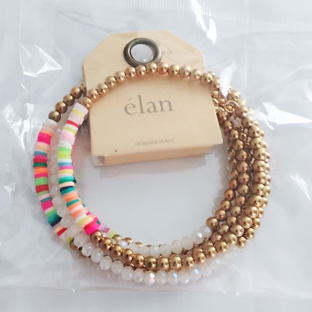 Gold & Multicolor Bead  Bracelet - Women's Jewelry